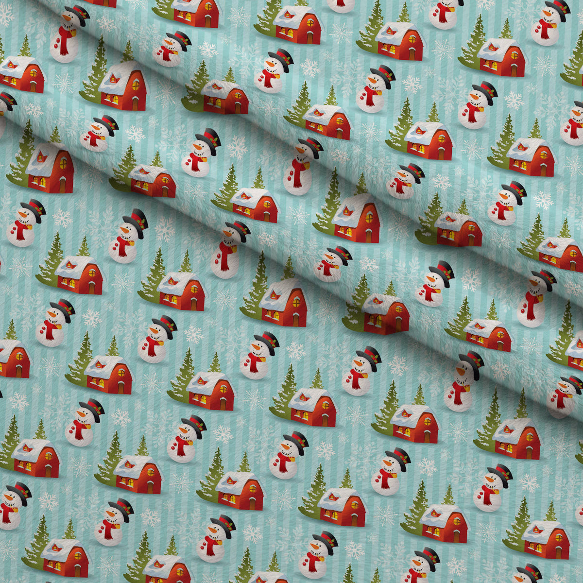 Retro Holiday Cheer Pattern 1 Minky Fabric