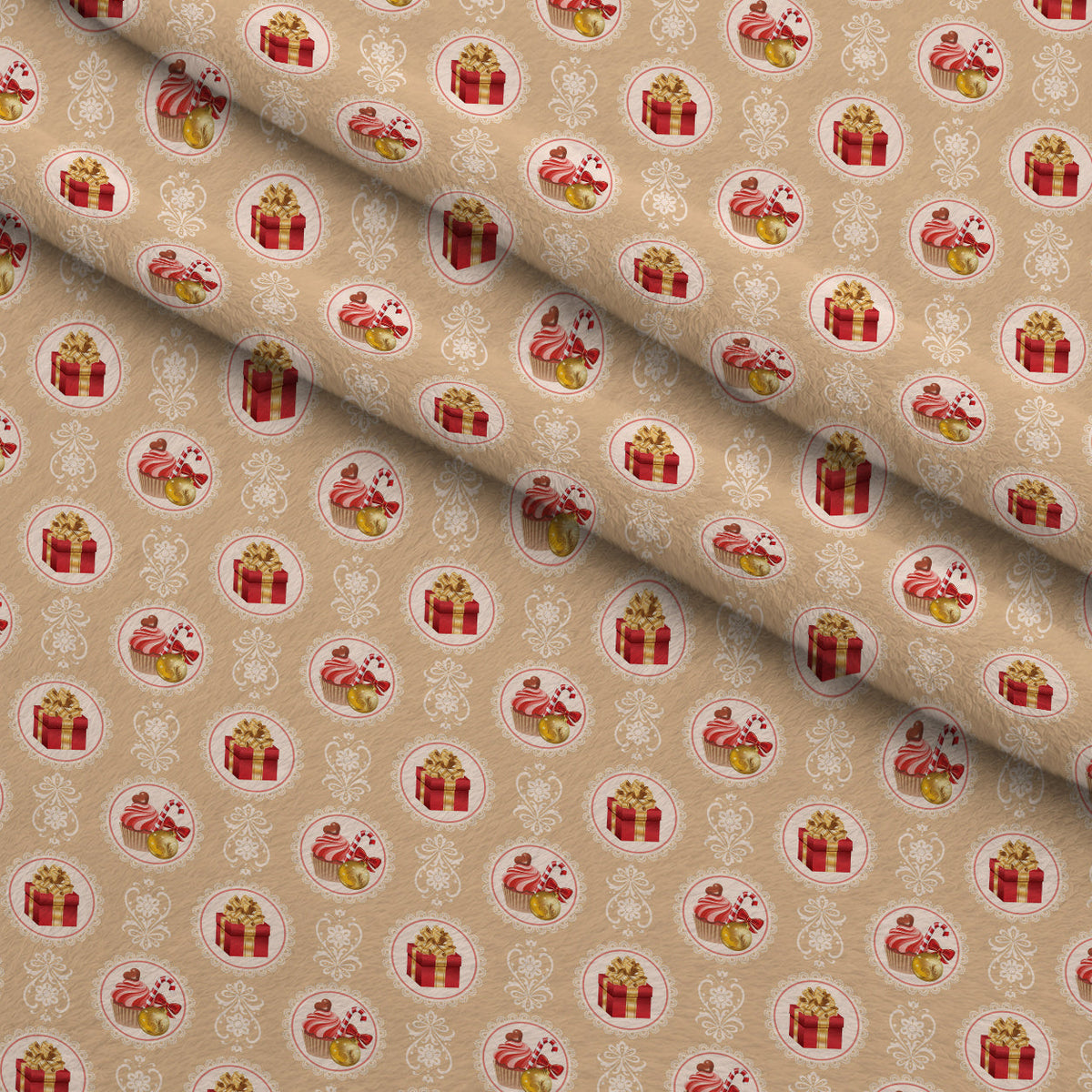 Retro Holiday Cheer Pattern 4 Minky Fabric