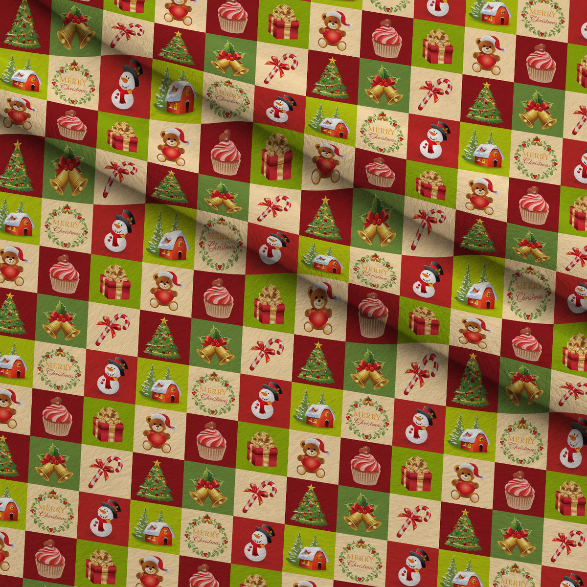 Retro Holiday Cheer Pattern 5 Minky Fabric