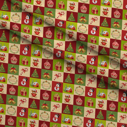 Retro Holiday Cheer Pattern 5 Minky Fabric
