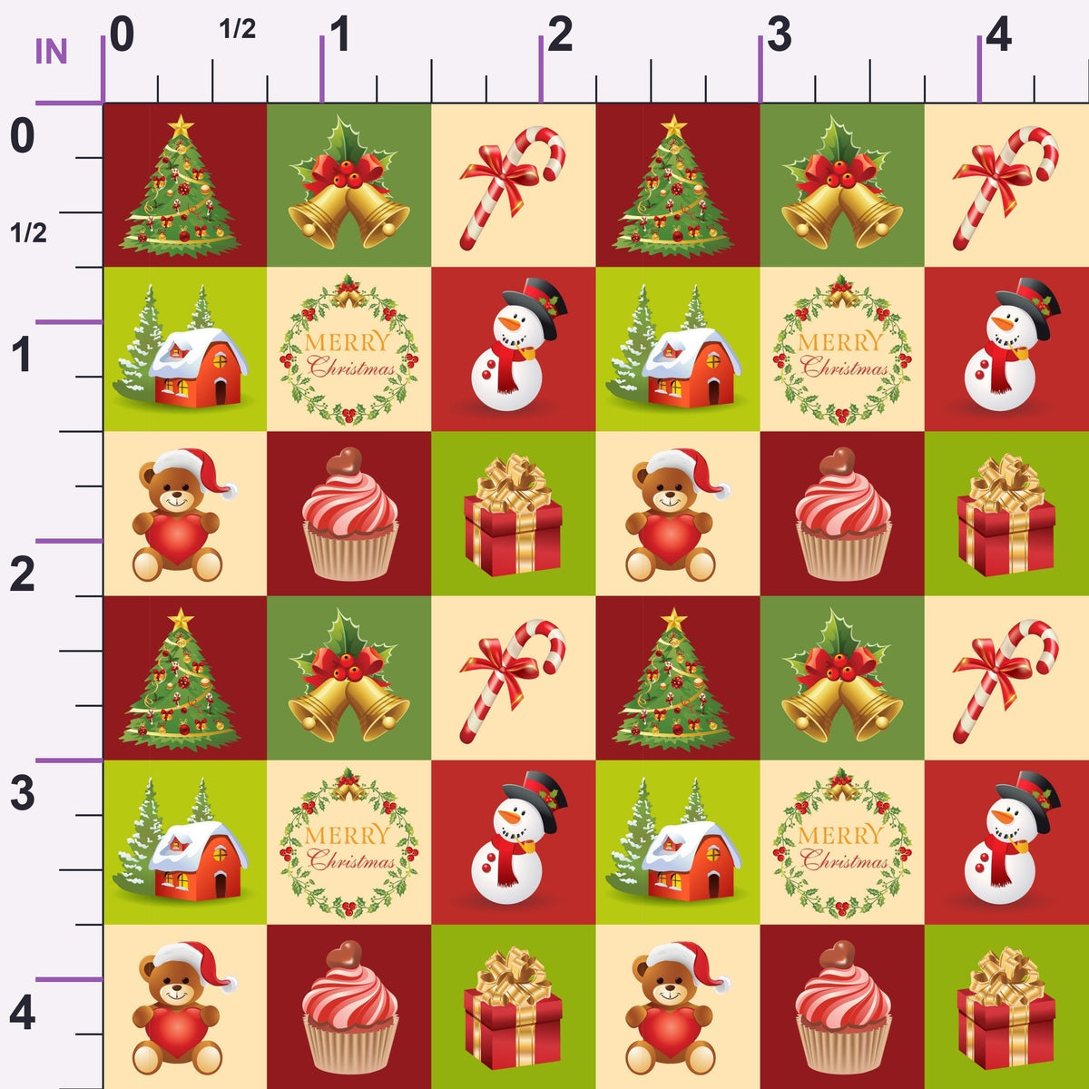 Retro Holiday Cheer Pattern 5 Minky Fabric