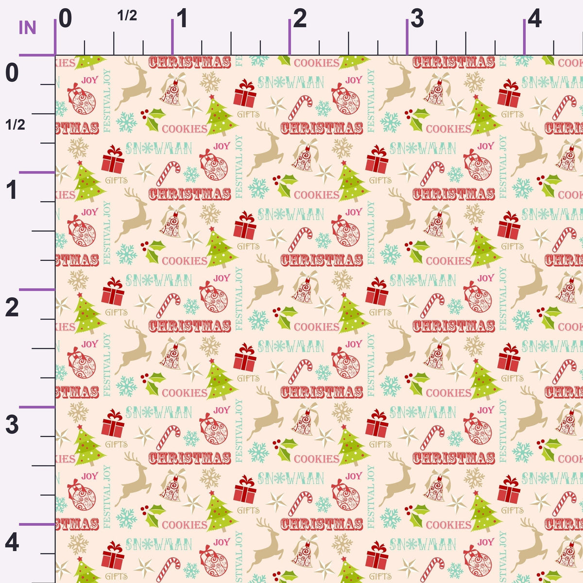 Retro Holiday Cheer Pattern 9 Minky Fabric