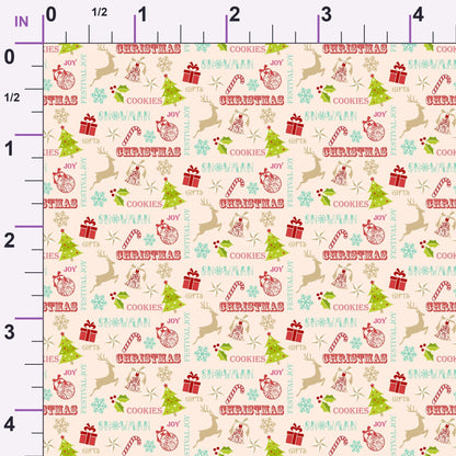 Retro Holiday Cheer Pattern 9 Minky Fabric