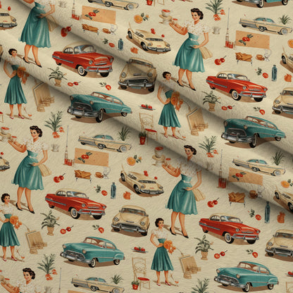 Retro Keepsakes Pattern 1 Minky Fabric