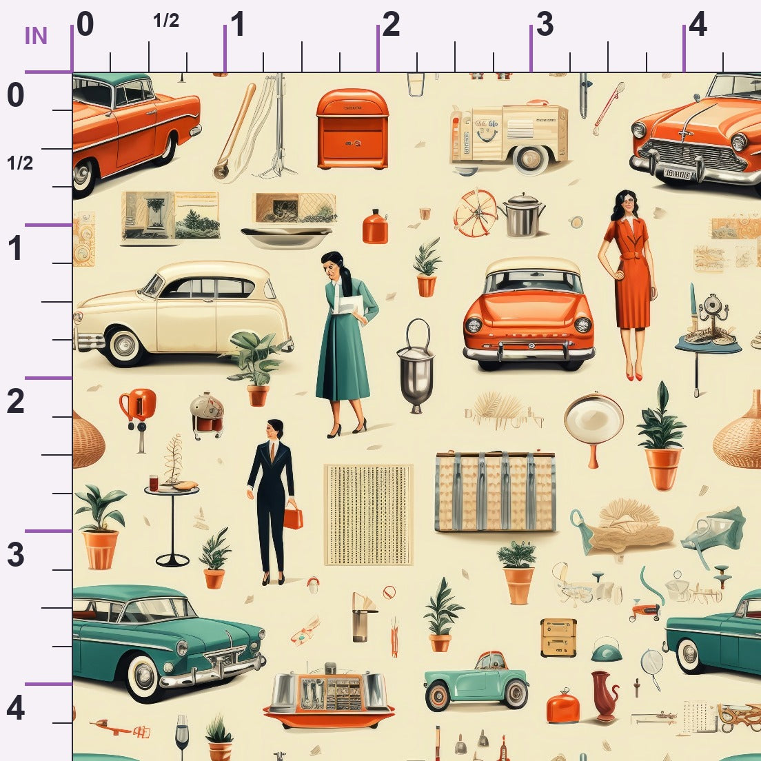 Retro Keepsakes Pattern 15 Minky Fabric