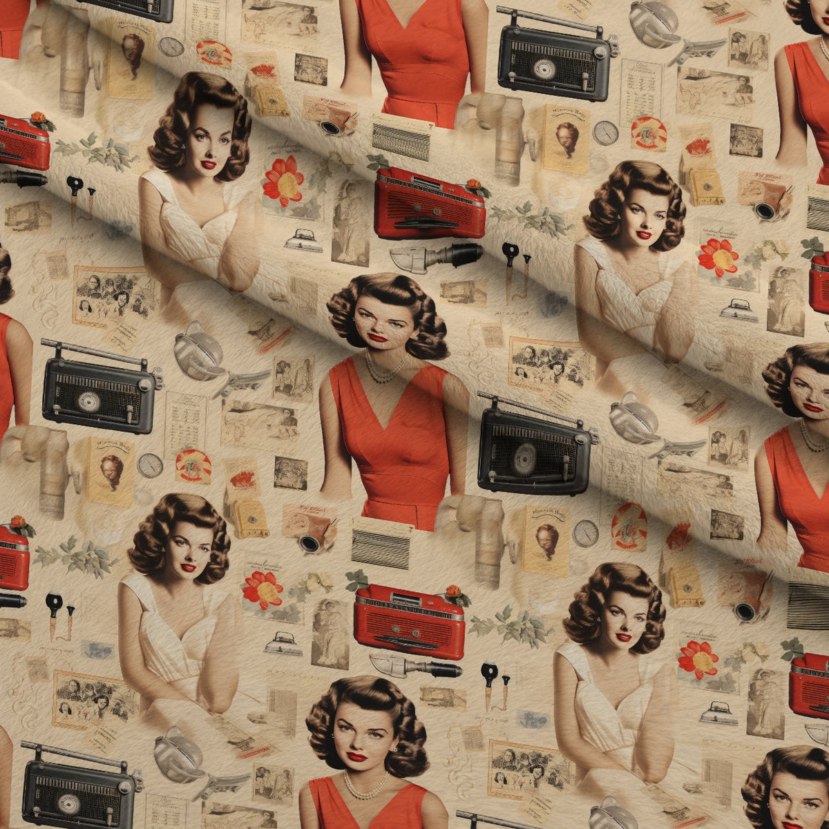 Retro Keepsakes Pattern 19 Minky Fabric