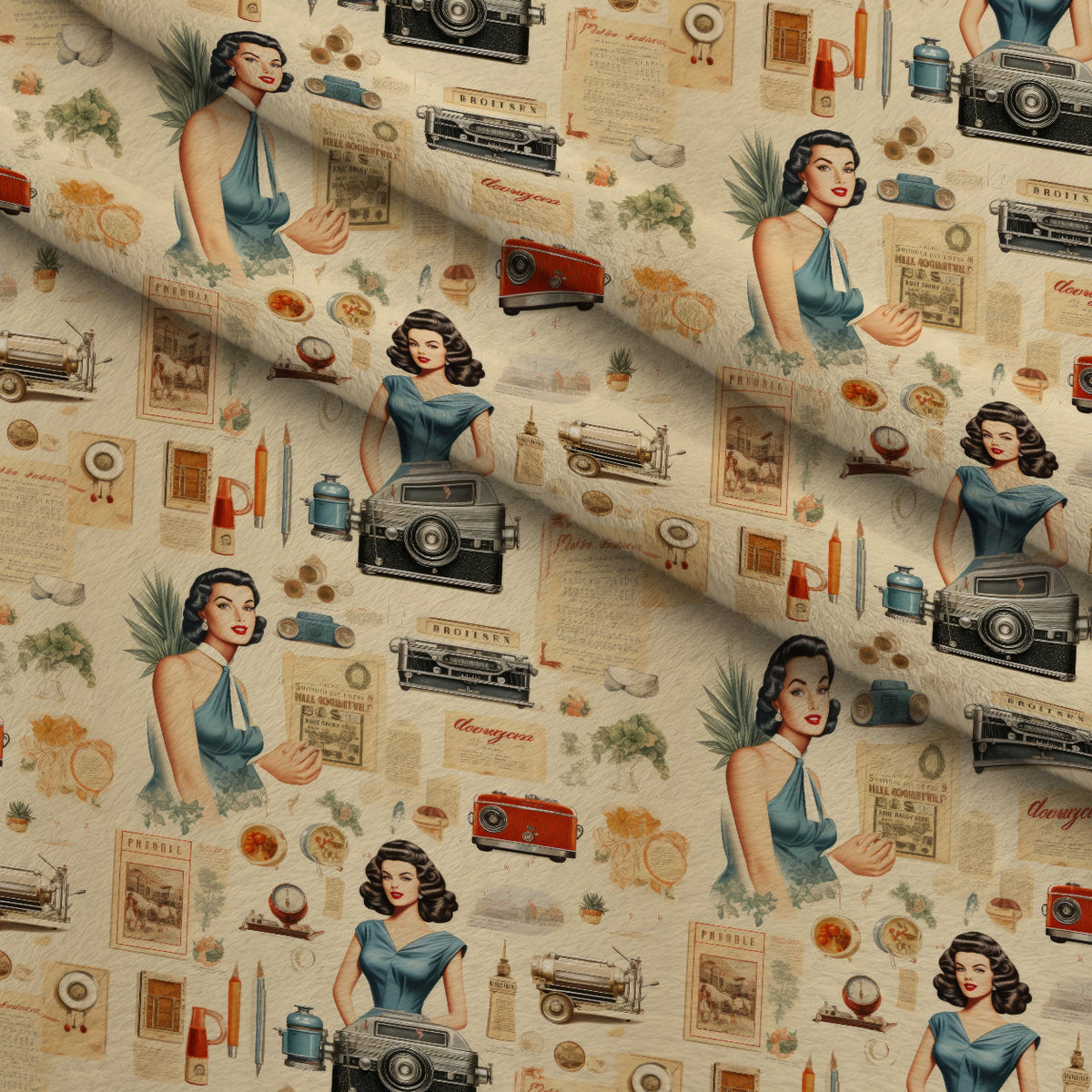 Retro Keepsakes Pattern 2 Minky Fabric