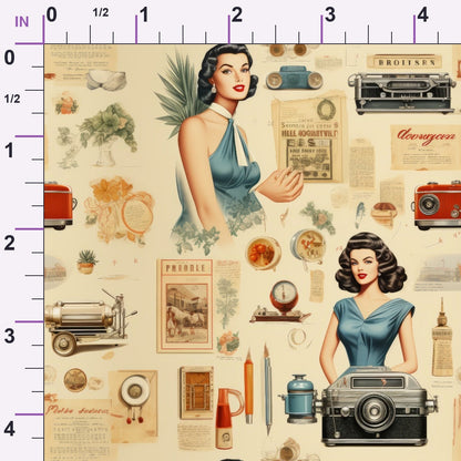 Retro Keepsakes Pattern 2 Minky Fabric