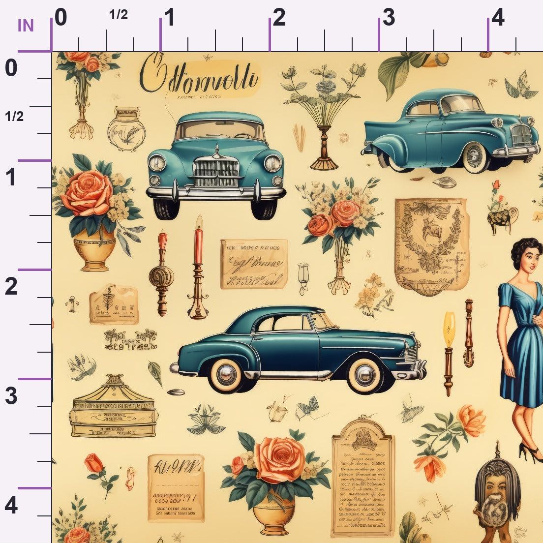 Retro Keepsakes Pattern 26 Minky Fabric