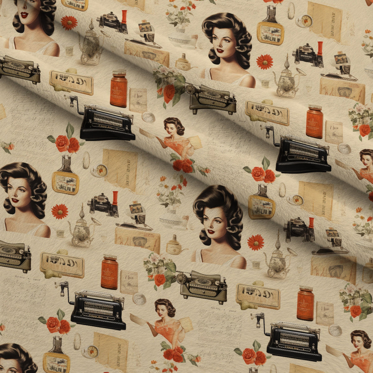 Retro Keepsakes Pattern 3 Minky Fabric