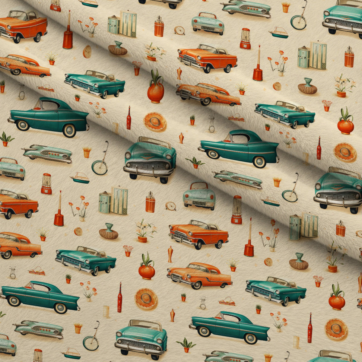 Retro Keepsakes Pattern 5 Minky Fabric