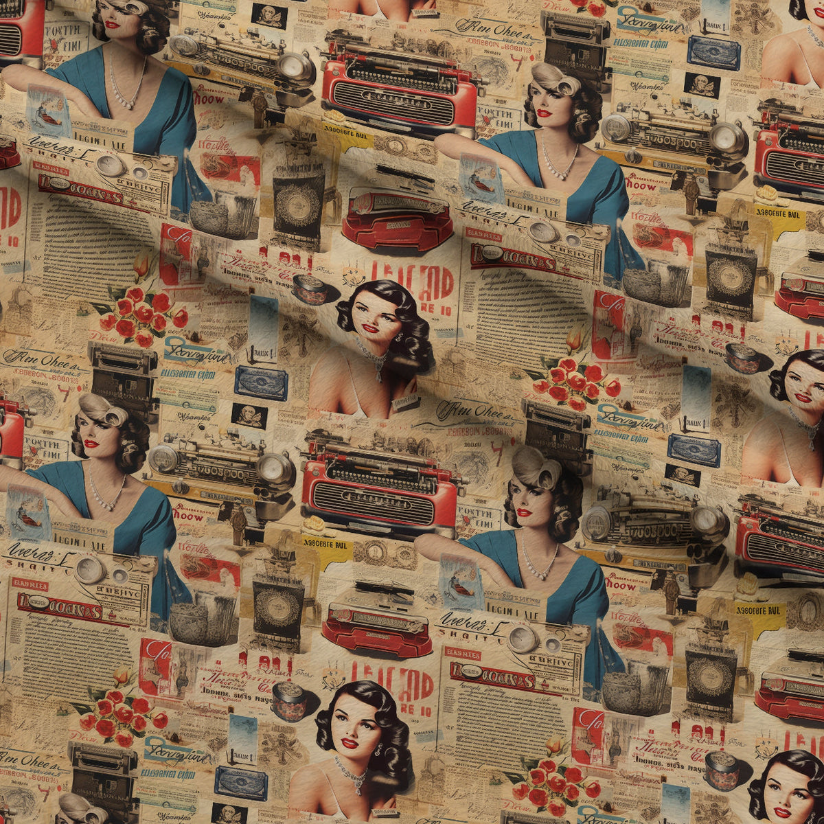 Retro Keepsakes Pattern 6 Minky Fabric