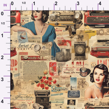 Retro Keepsakes Pattern 6 Minky Fabric
