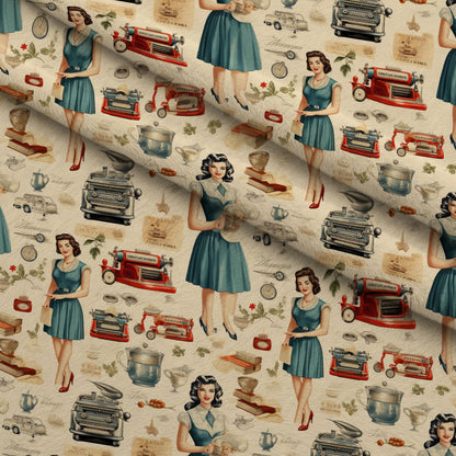Retro Keepsakes Pattern 7 Minky Fabric