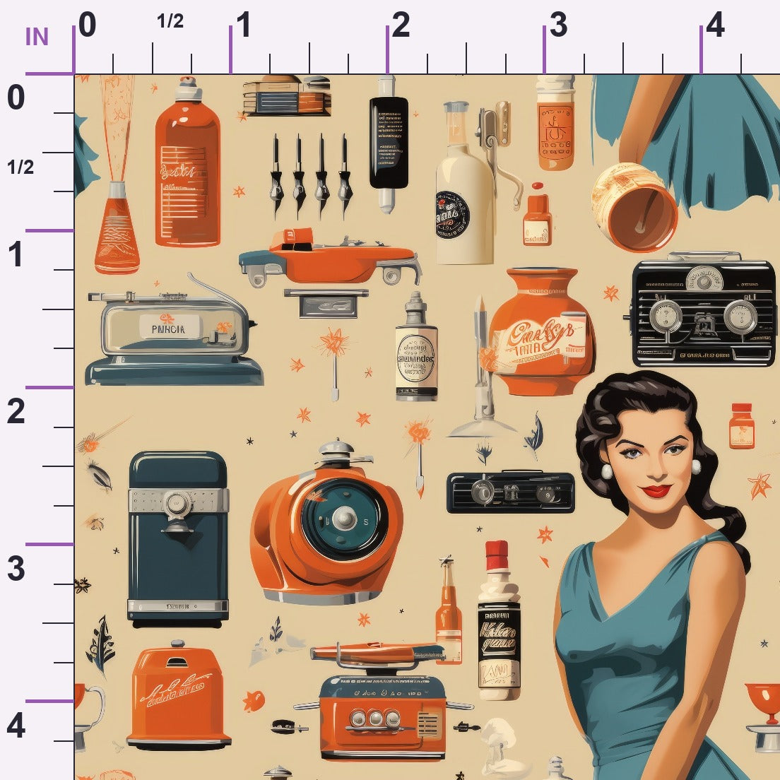 Retro Keepsakes Pattern 9 Minky Fabric