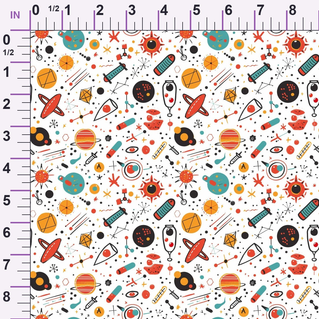 Retro Lab Pattern 1 Minky Fabric