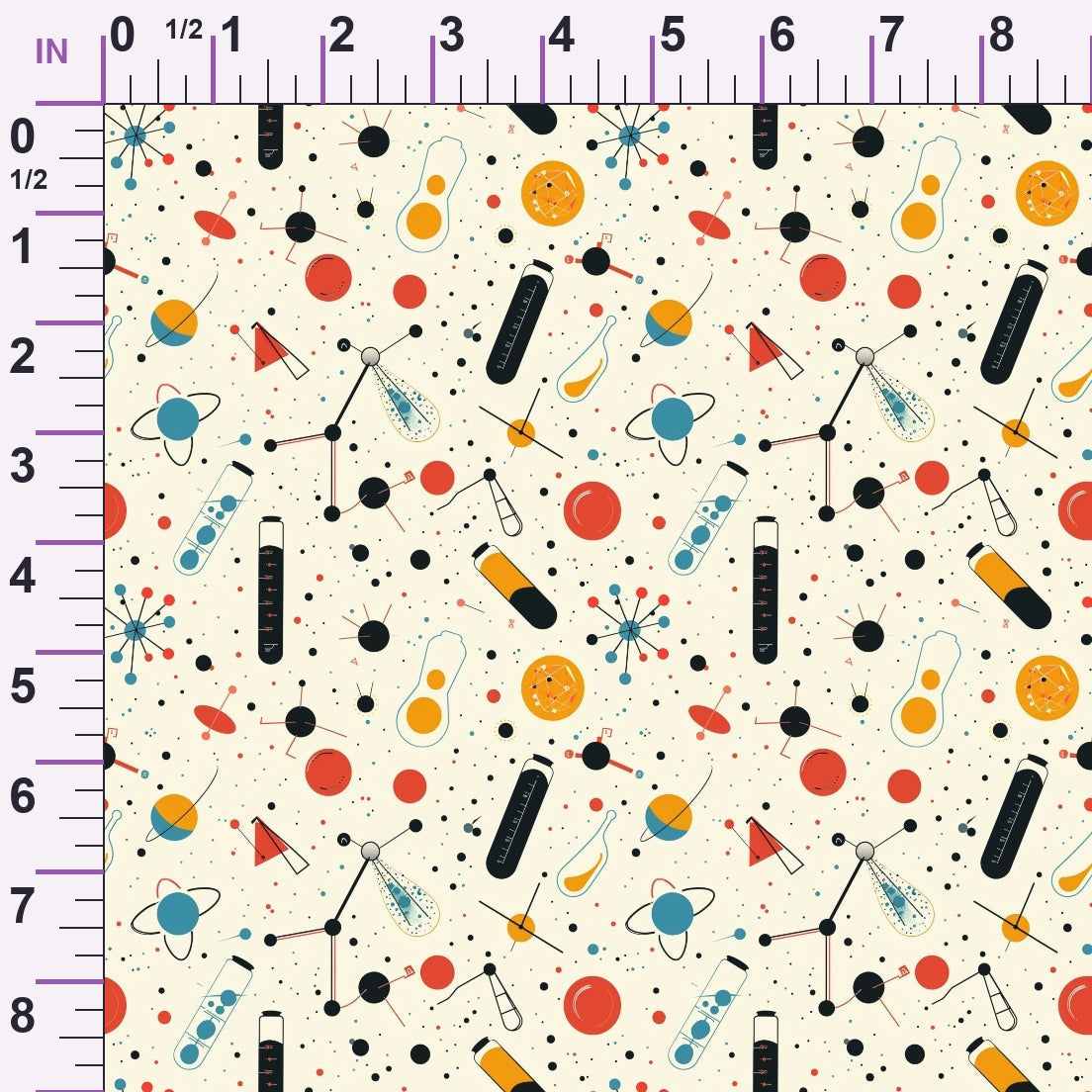 Retro Lab Pattern 10 Minky Fabric