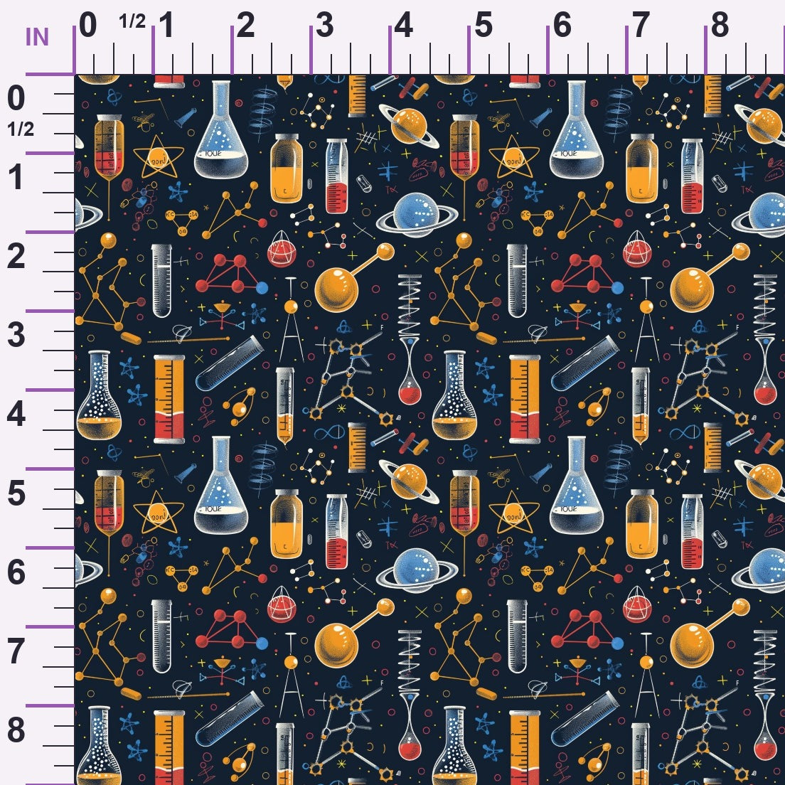 Retro Lab Pattern 11 Minky Fabric