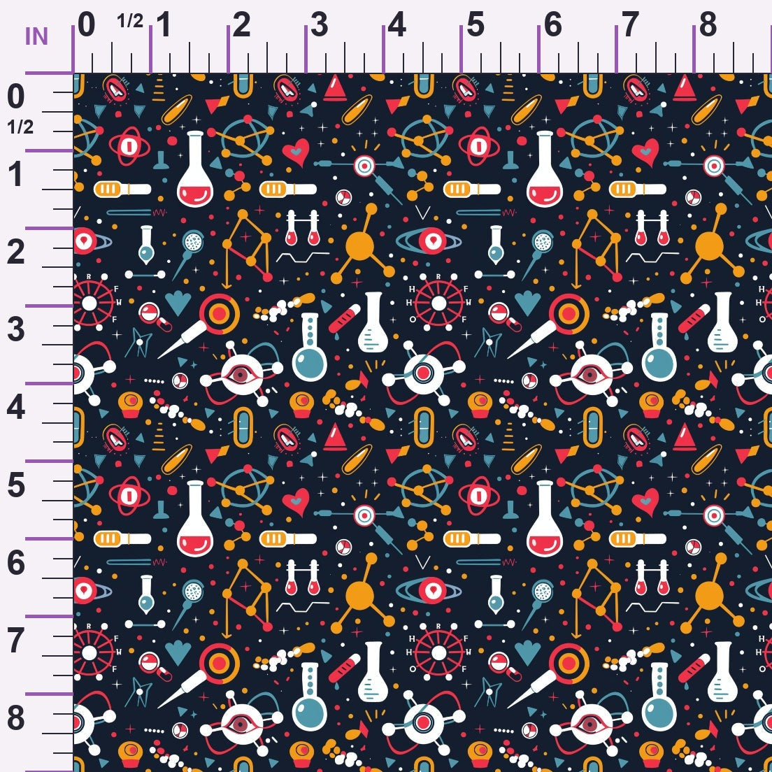 Retro Lab Pattern 12 Minky Fabric