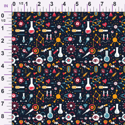 Retro Lab Pattern 12 Minky Fabric