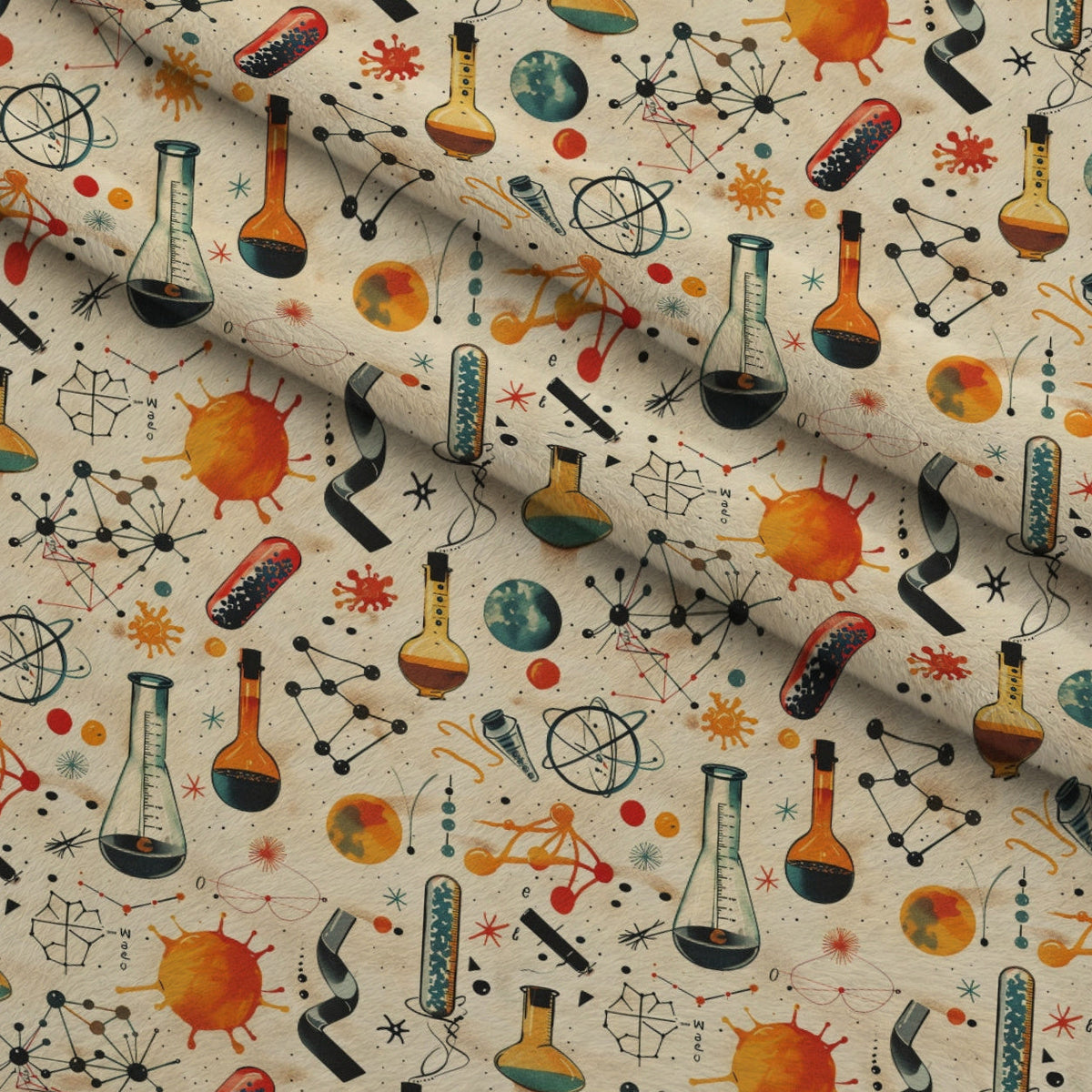 Retro Lab Pattern 13 Minky Fabric