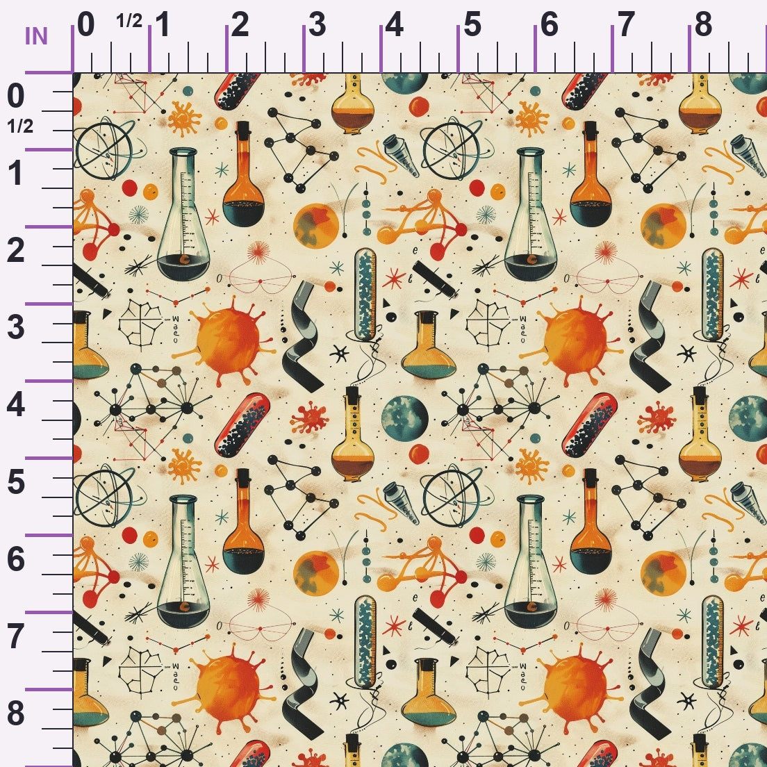 Retro Lab Pattern 13 Minky Fabric