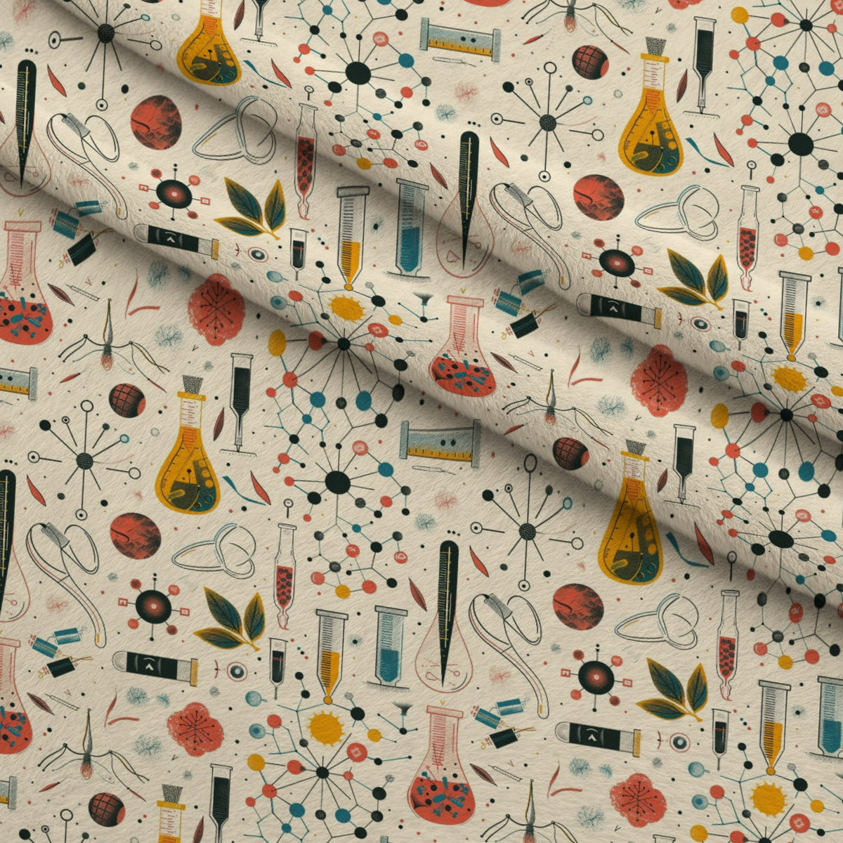 Retro Lab Pattern 15 Minky Fabric