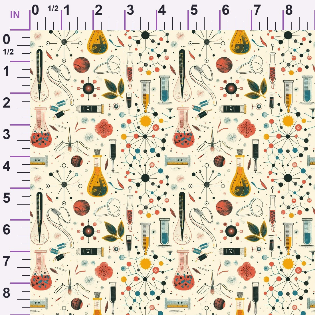 Retro Lab Pattern 15 Minky Fabric
