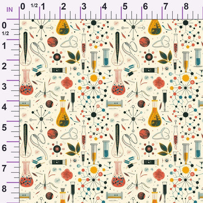 Retro Lab Pattern 15 Minky Fabric