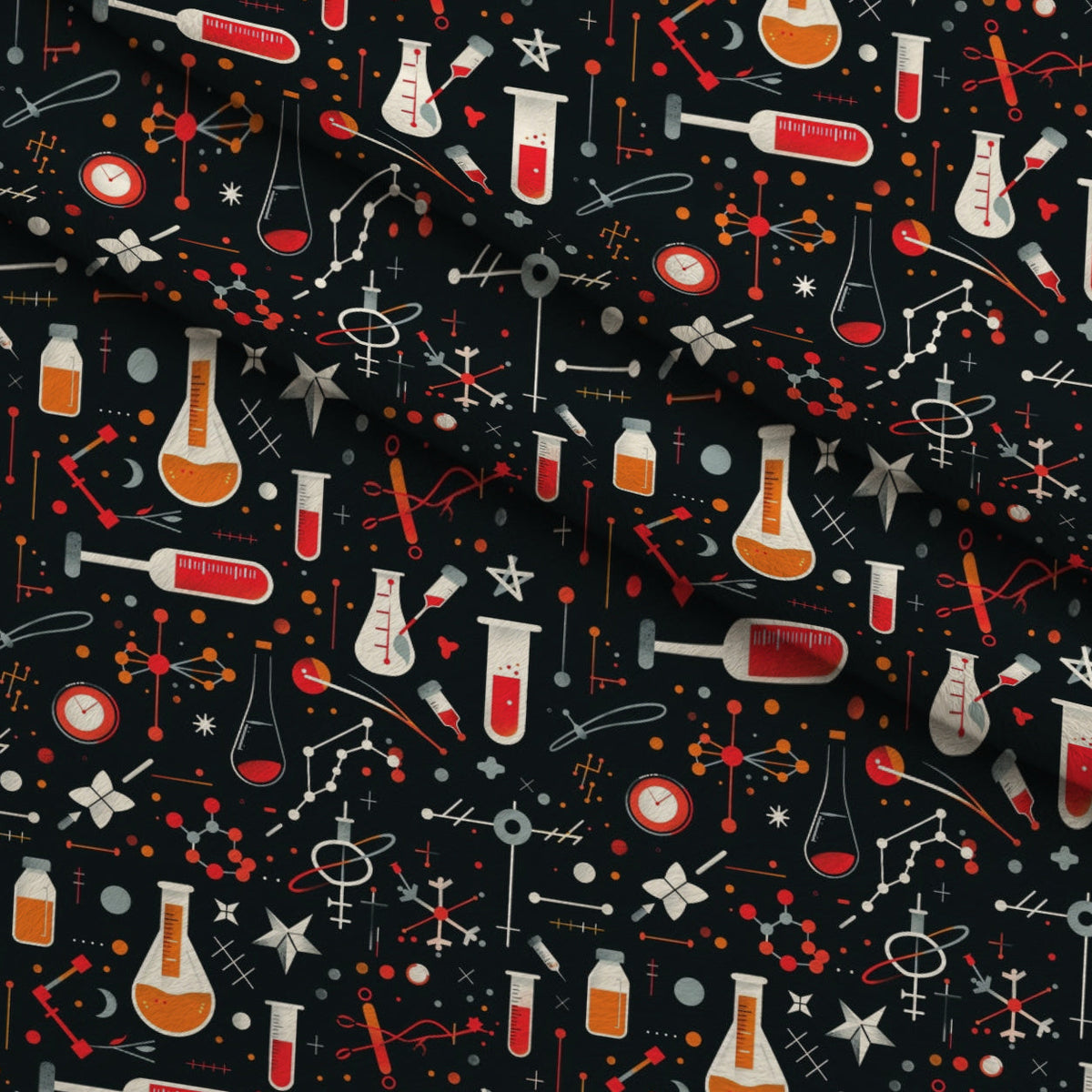 Retro Lab Pattern 16 Minky Fabric