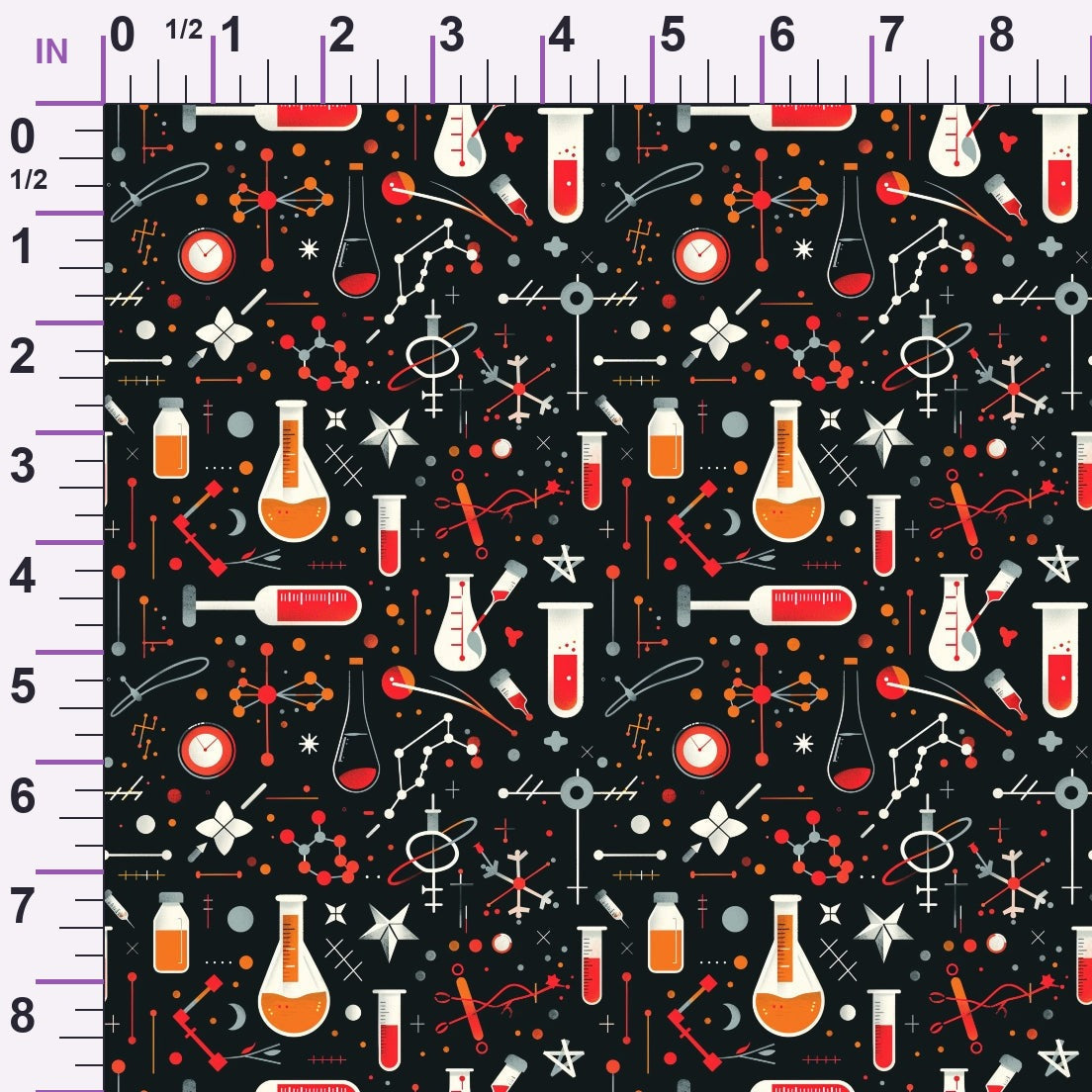 Retro Lab Pattern 16 Minky Fabric