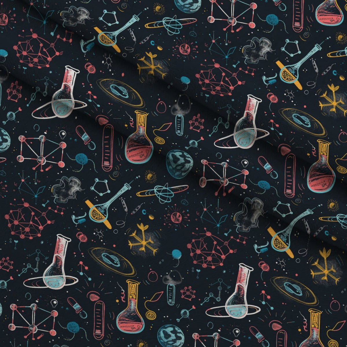 Retro Lab Pattern 17 Minky Fabric