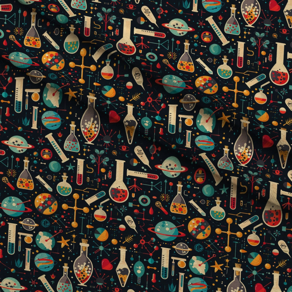 Retro Lab Pattern 18 Minky Fabric