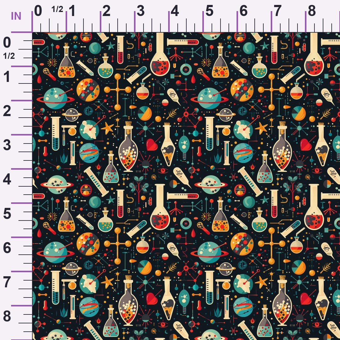 Retro Lab Pattern 18 Minky Fabric