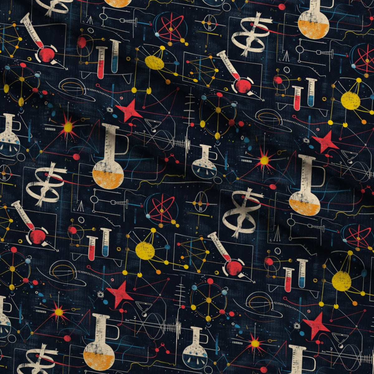 Retro Lab Pattern 2 Minky Fabric