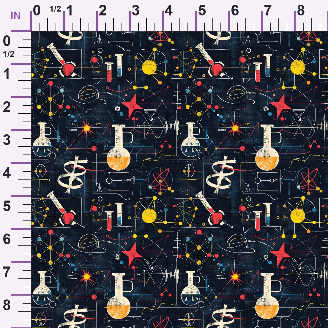 Retro Lab Pattern 2 Minky Fabric