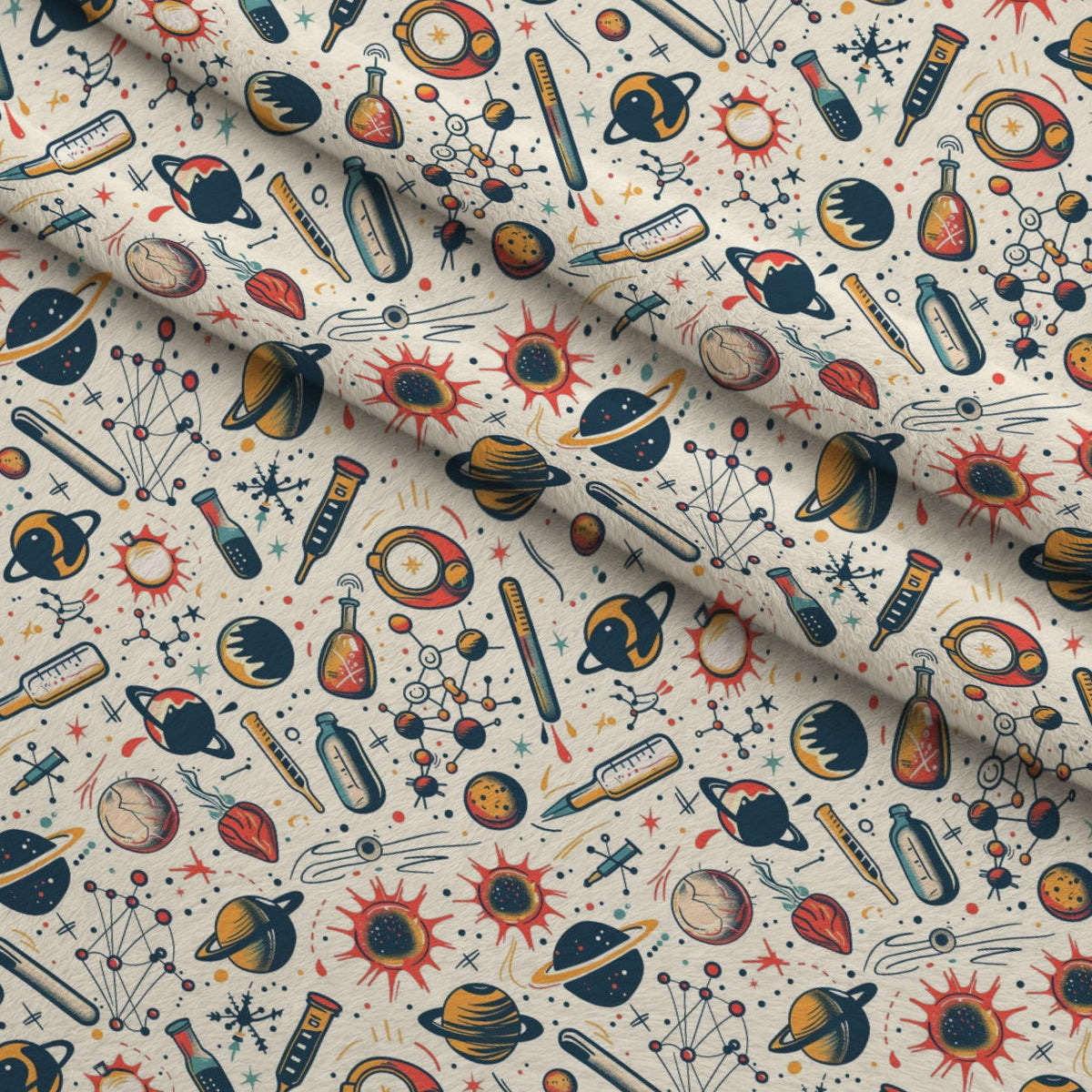 Retro Lab Pattern 3 Minky Fabric