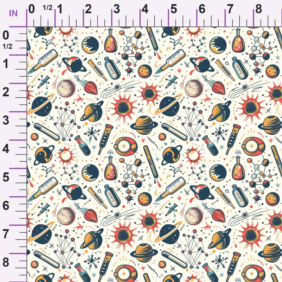 Retro Lab Pattern 3 Minky Fabric