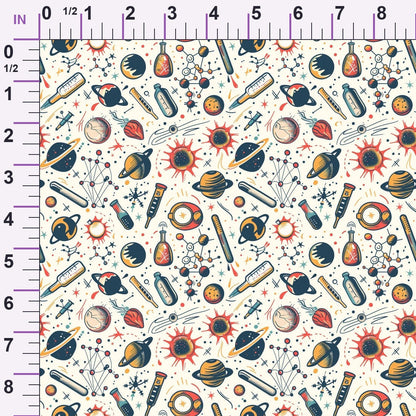 Retro Lab Pattern 3 Minky Fabric