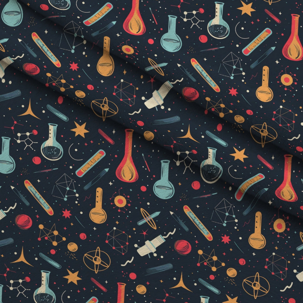 Retro Lab Pattern 4 Minky Fabric