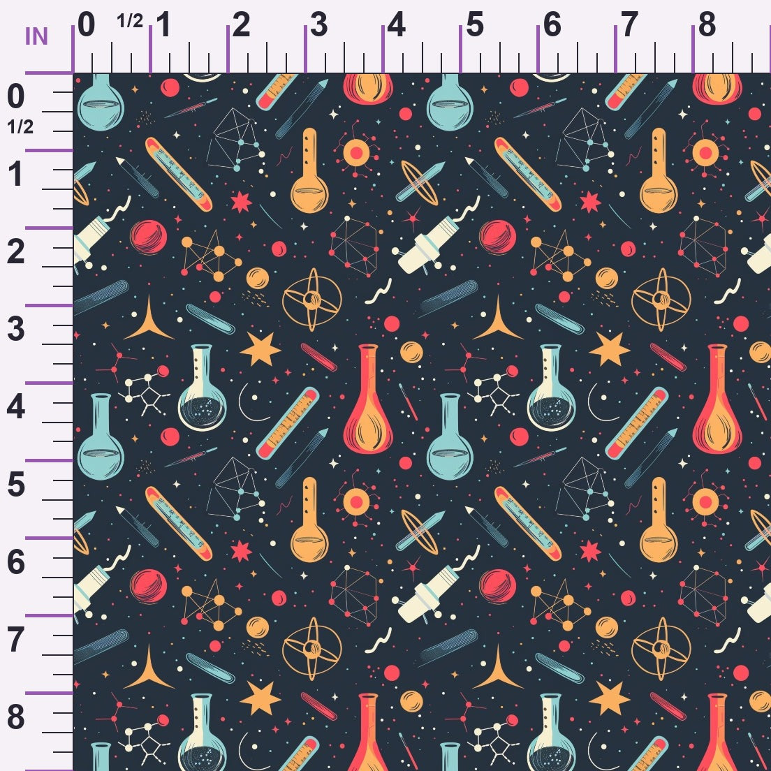 Retro Lab Pattern 4 Minky Fabric