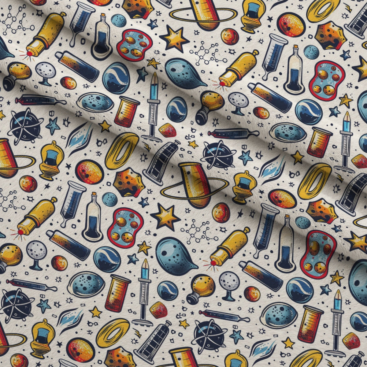 Retro Lab Pattern 5 Minky Fabric