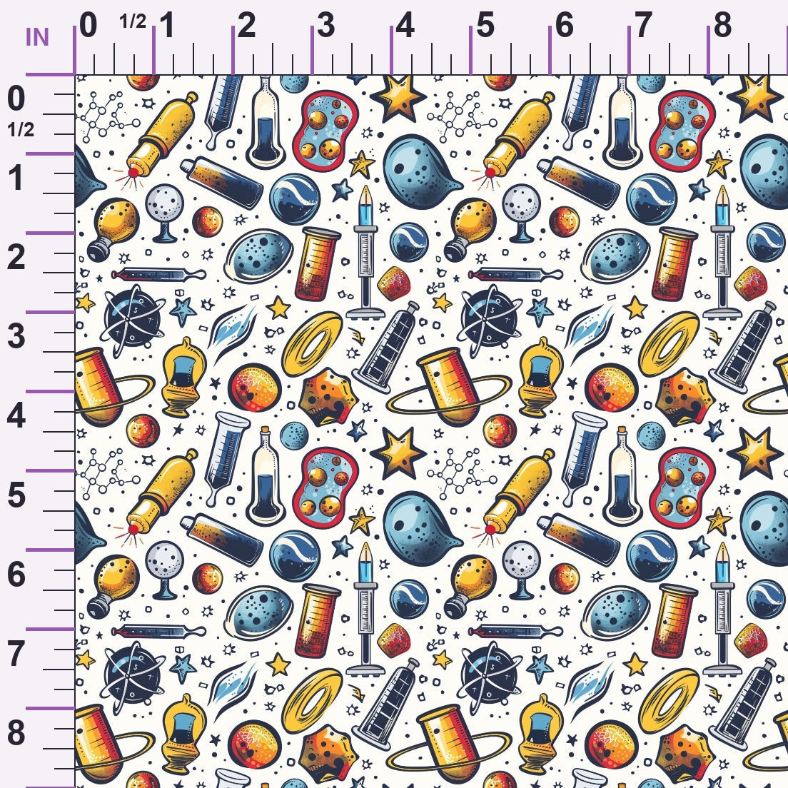 Retro Lab Pattern 5 Minky Fabric