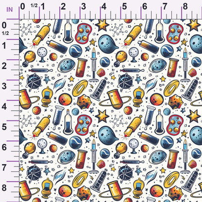 Retro Lab Pattern 5 Minky Fabric