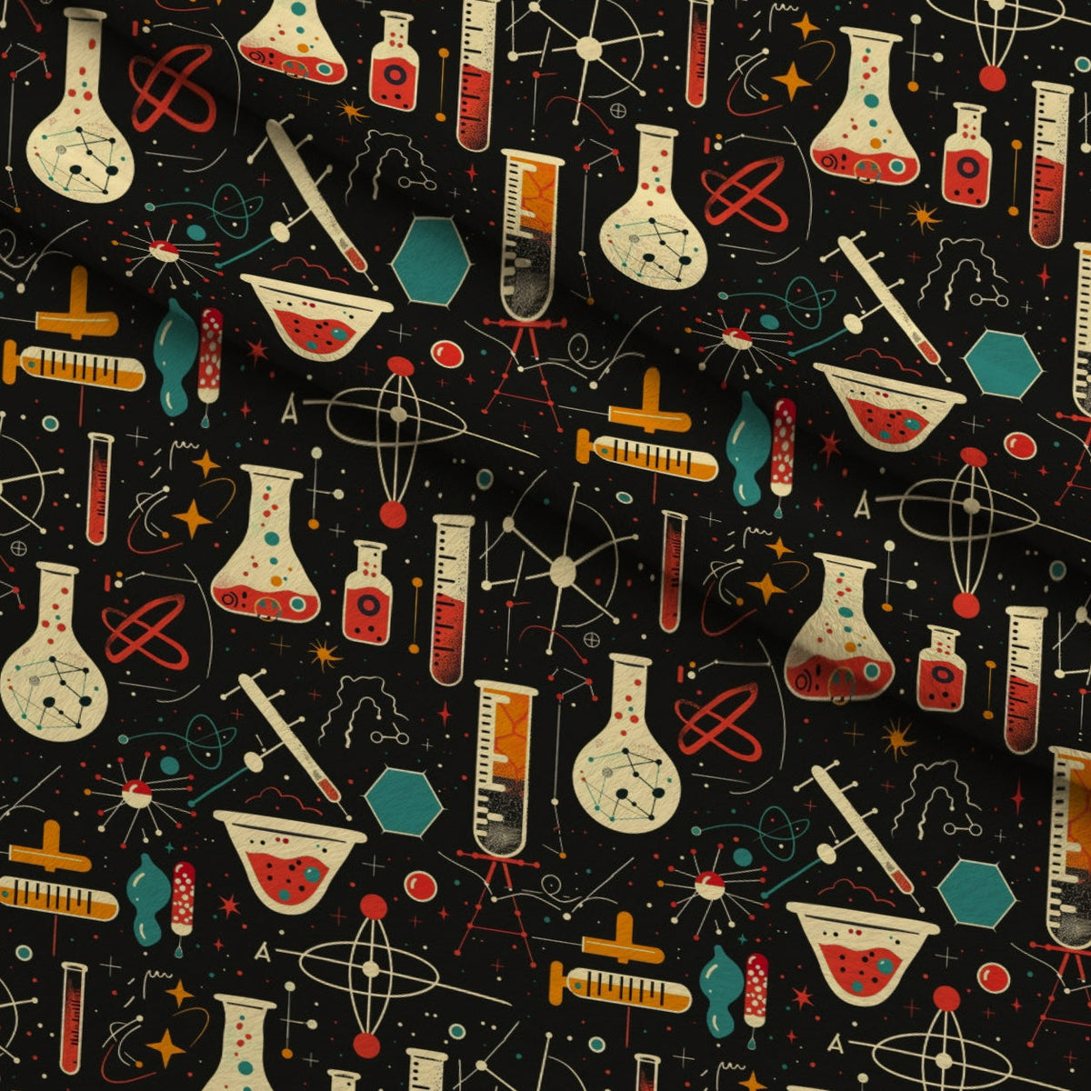 Retro Lab Pattern 6 Minky Fabric