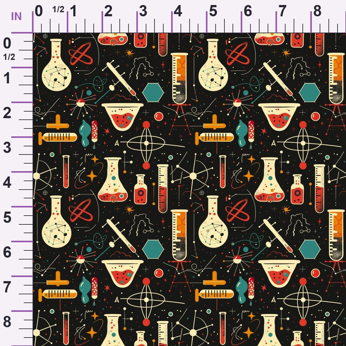 Retro Lab Pattern 6 Minky Fabric