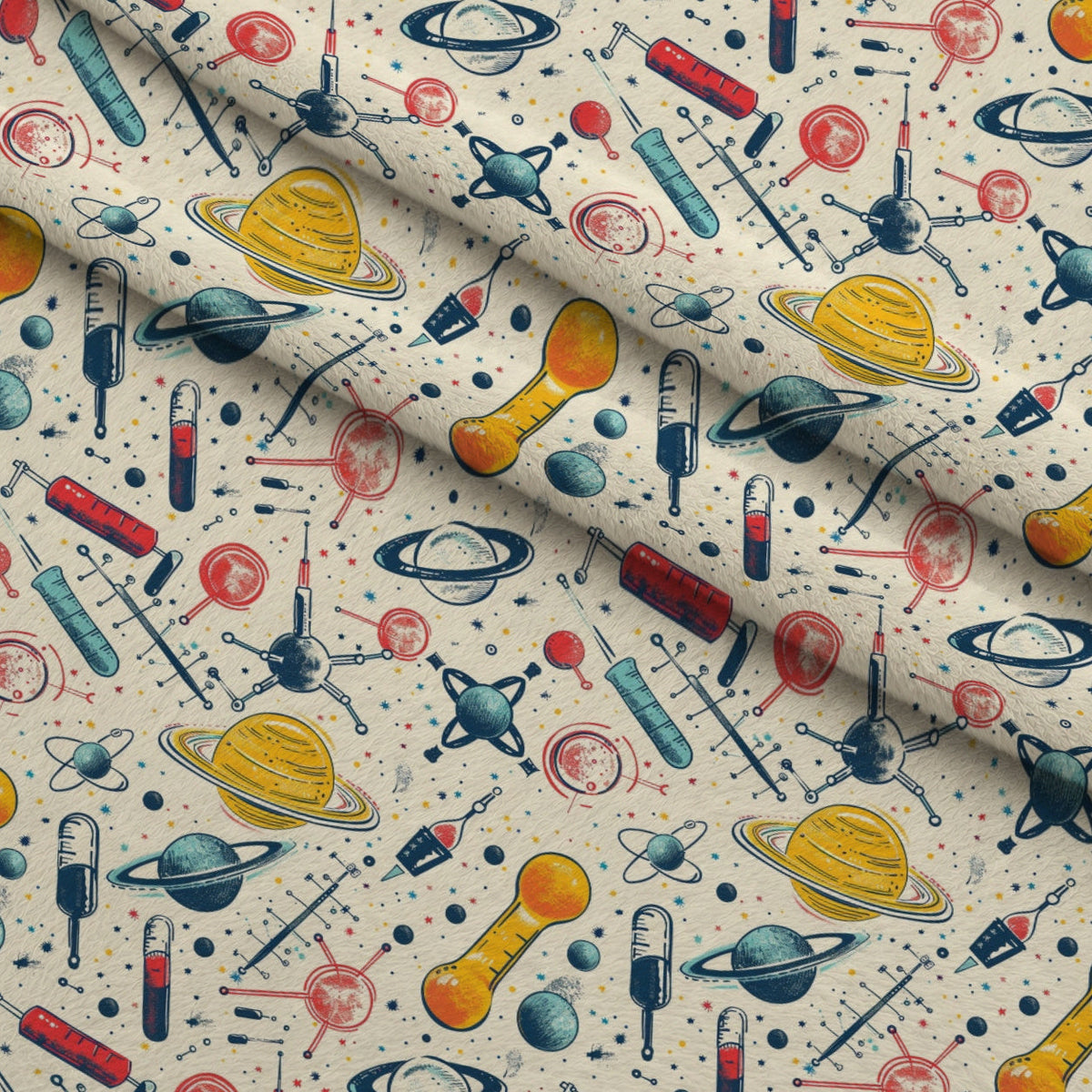 Retro Lab Pattern 7 Minky Fabric