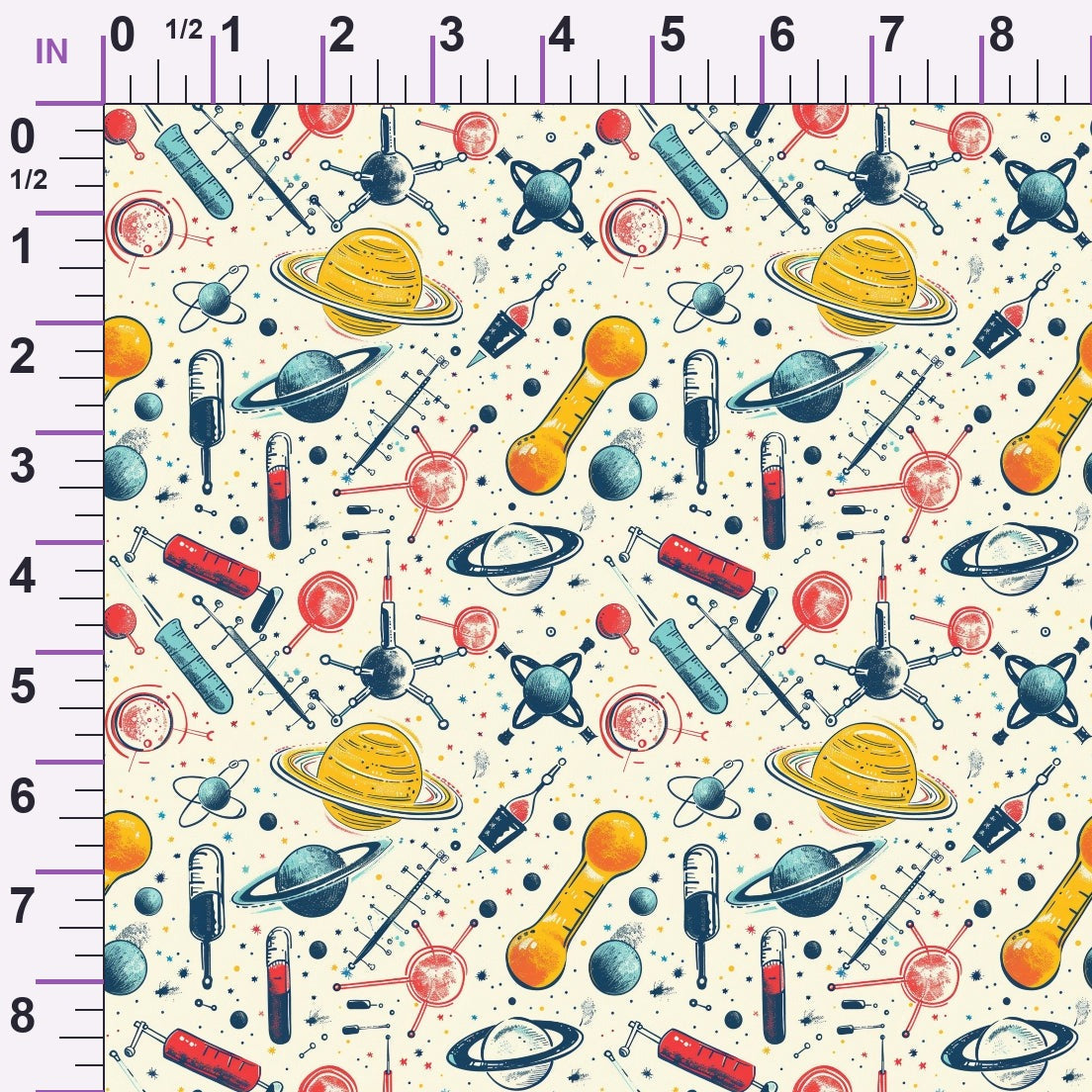 Retro Lab Pattern 7 Minky Fabric