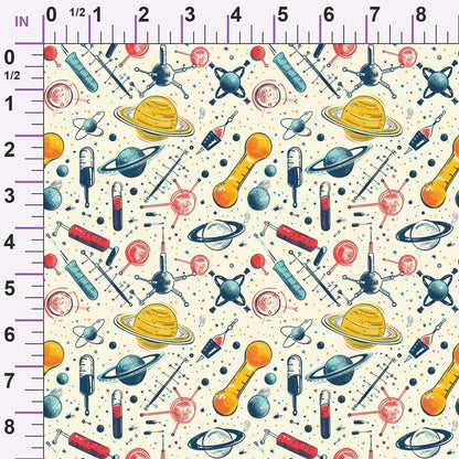 Retro Lab Pattern 7 Minky Fabric