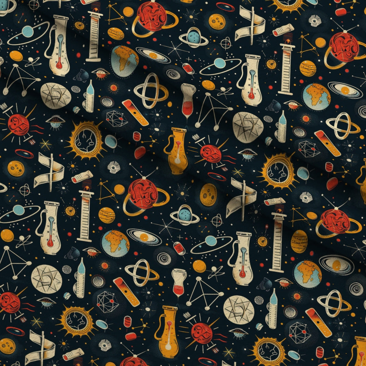 Retro Lab Pattern 9 Minky Fabric